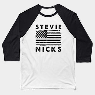 Retro American Flag Nicks Music Gift Baseball T-Shirt